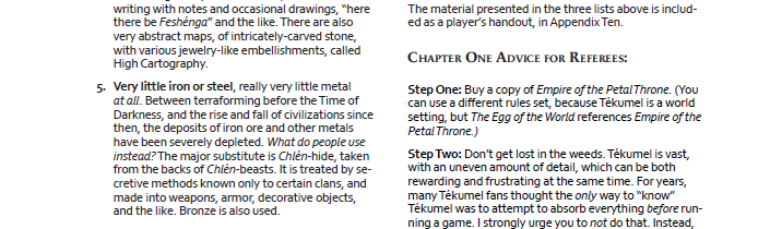 Sample text from early draft layout